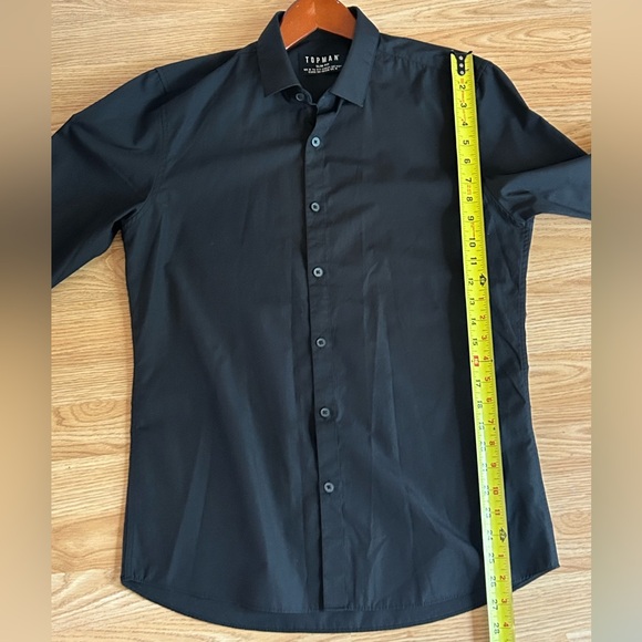 Topman Slim Fit Black Dress Shirt Size Medium - Picture 6 of 6